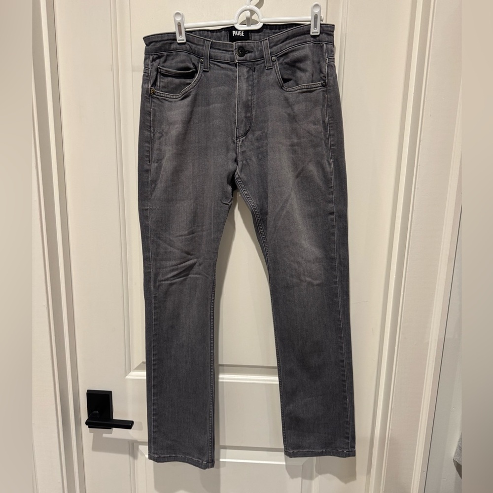 PAIGE Men's Charcoal Slim Jeans